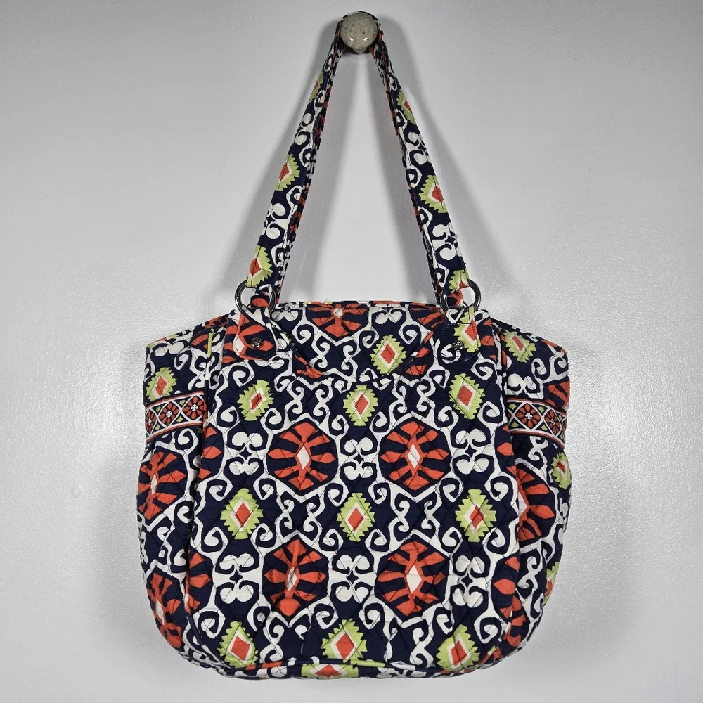Vera Bradley Sun Valley Retired Print Quilted Zippered Tote Purse Shoulder Bag